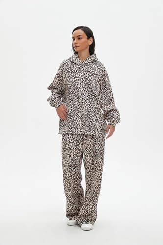 Hesaco Oversized Leopard Print Hoodie Y2K Streetwear Sweatshirt