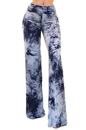Vivicastle Women's USA Fold-Over High-Waist Wide Leg Pants