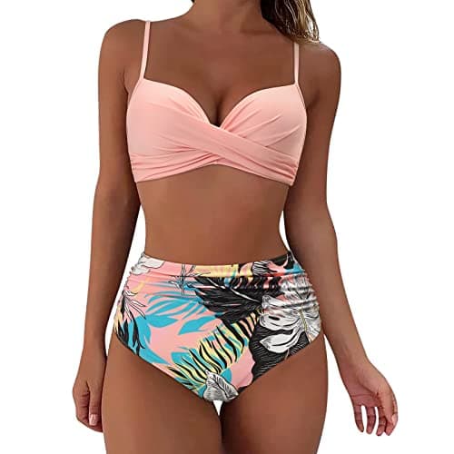 Women's Vintage Polka Dot High Waisted Swimsuit Set