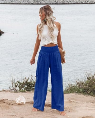 Angerella Women's Stretchy Wide Leg Casual Pants