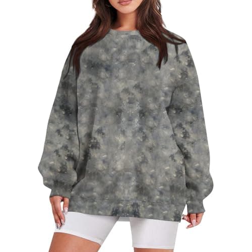GOFULY Oversized Camo Pullover Sweatshirt for Women