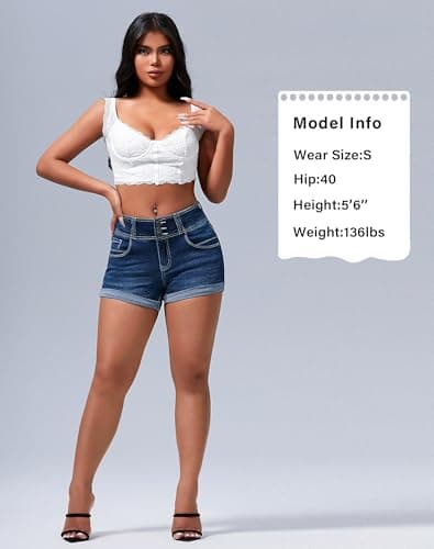 Rosswear Women's High-Waisted Stretch Denim Shorts