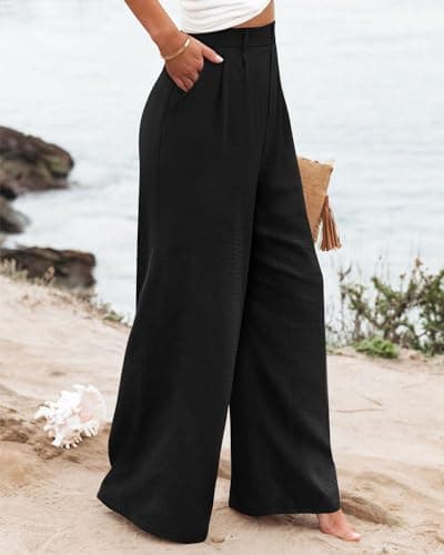 Angerella Women's Wide Leg High Waisted Work Pants