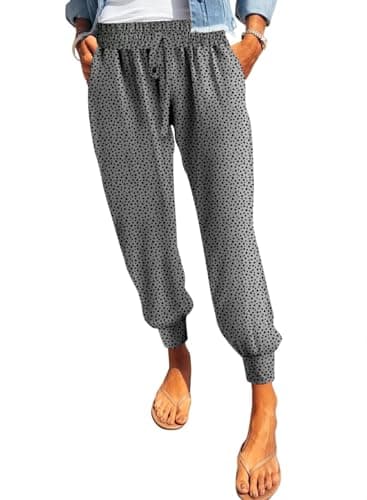 Dokotoo Women's Soft Casual Elastic Waist Jogger Pants with Pockets