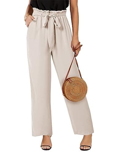 SySea Women's High Waisted Leopard Print Belted Palazzo Pants with Pockets