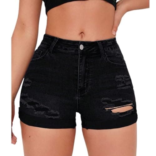 Tegmow Women's Summer Ripped Distressed Denim Shorts