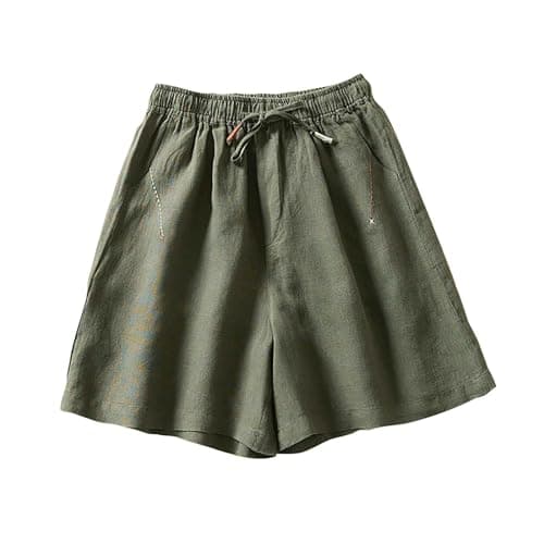 Yxzogd Women's Knee-Length Linen Bermuda Shorts