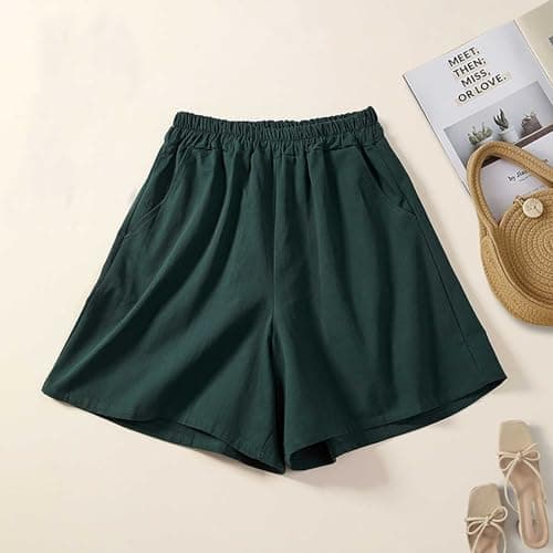 Sktremeuru Women's Cotton Linen Shorts for Summer Comfort and Style