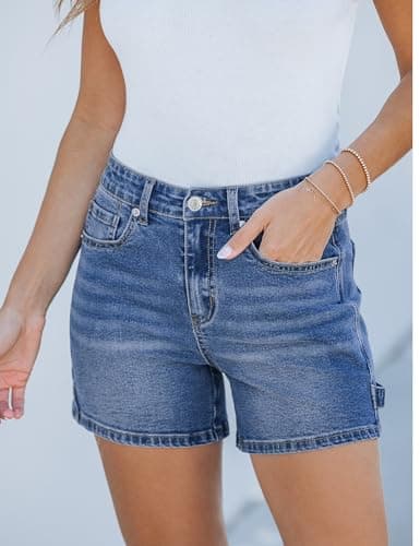 Luvamia Women's Trendy High Waisted Denim Shorts