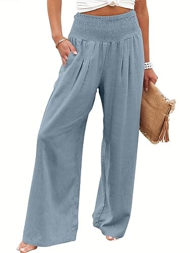 ANRABESS Women Linen Palazzo Pants