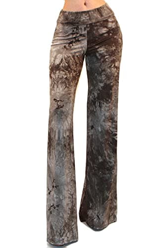 Vivicastle Women's USA Fold-Over High-Waist Wide Leg Pants