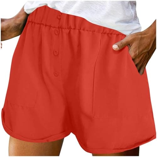 Plus Size High Waist Casual Shorts with Pockets for WomenComfortable Jogger Pants