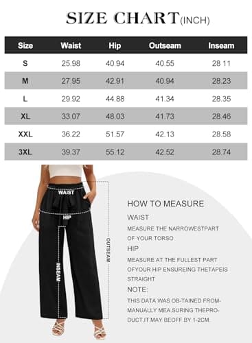 Flowy Women's Wide Leg Pants with Elastic Waist and Pockets, Ideal for Business or Casual Wear