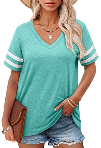 Angerella Women's Casual V-Neck Summer Tunic Tops