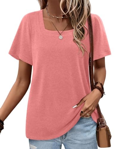 Angerella Women's Loose Fit Summer Short Sleeve Tops