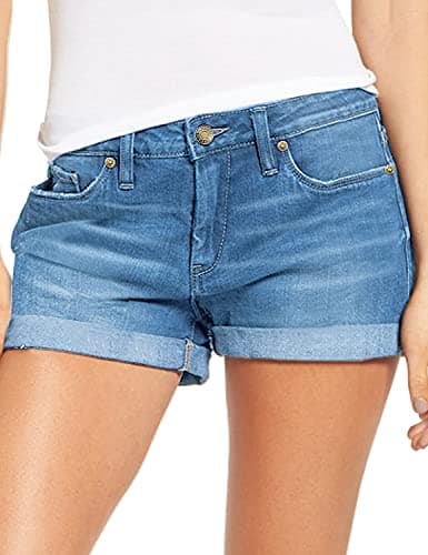 Luvamia Women's High-Waisted Stretch Denim Jean Shorts