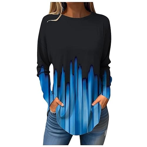 Shusuen 2024 Casual Crewneck Printed Tops for Women