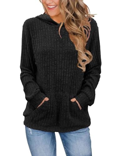Bosmeer Women's Long Sleeve Shirts with Kangaroo Pocket & Hood Fall Pullovers