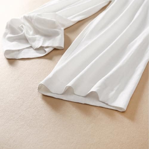 Sktremeuru Women's Elastic High-Waisted Summer Linen Palazzo Pants