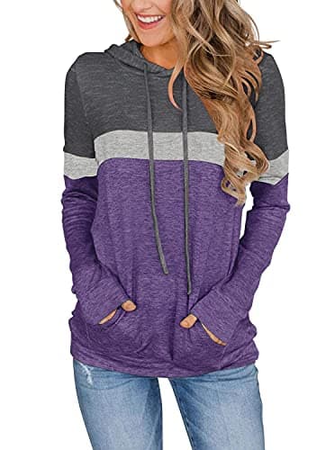 MixShe Women's Casual Long Sleeve Hoodie Tunics and Tees