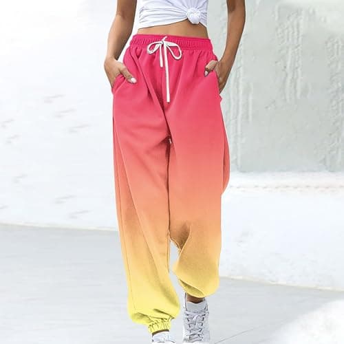 SMIDOW Womens Gradient Color Sweatpants High Waisted Lounge Trousers