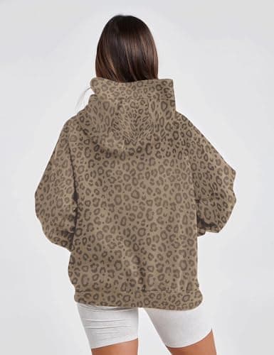 Ythomm Women's Cheetah Print Hoodie Sweatshirt with Pocket
