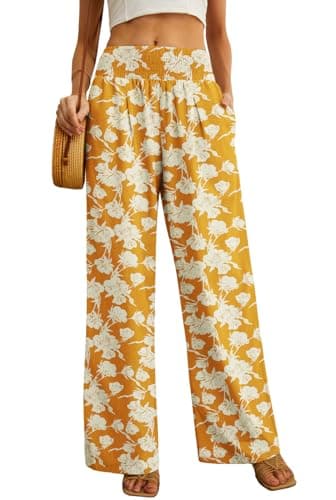 Women's Summer Mix Cotton Linen Palazzo Pants