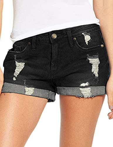 Luvamia Women's Ripped Denim Shorts