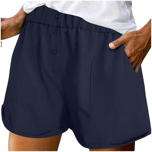 Plus Size High Waist Casual Shorts with Pockets for WomenComfortable Jogger Pants