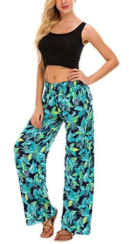Urban CoCo Women's Boho Wide Leg Pants with Pockets