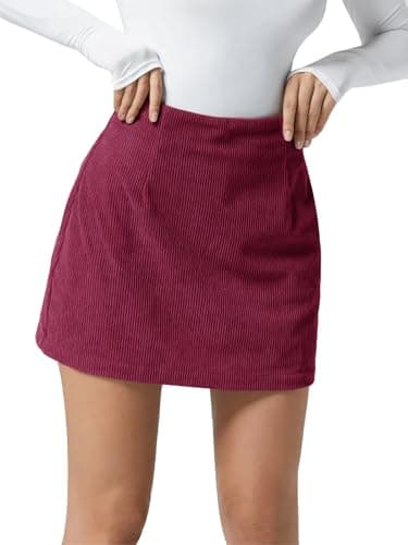 Wenrine Women's High Waist Corduroy Mini Skirt