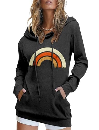Women's Casual Tie Dye & Floral Print Hoodie Sweatshirt