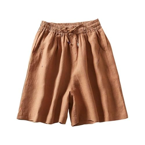 Yxzogd Women's Knee-Length Linen Bermuda Shorts