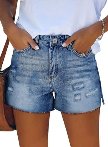 Angerella Women's Ripped Jean Short