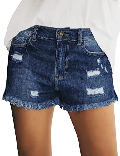 Utyful Women's Casual Summer Ripped Denim Jean Shorts