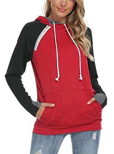 Women's Casual Hooded Sweatshirt with Pockets by Barlver