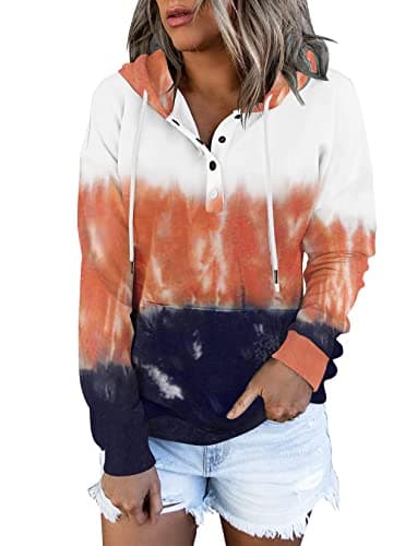 Women's Button Down Hooded Sweatshirts with Pockets