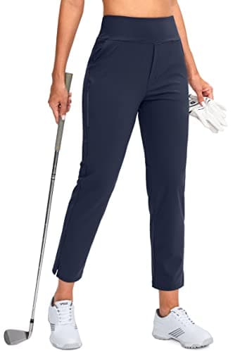 YYV Women's Stretch High Waist Ankle Pants with Pockets for Golf & Casual Business Travel
