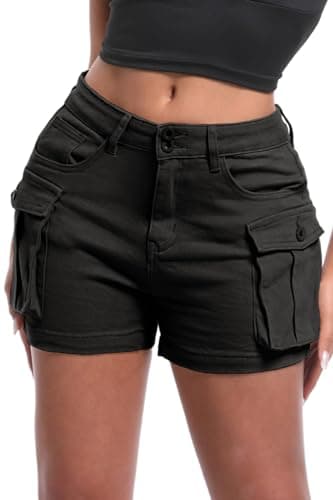 ELLEVEN Y2K Mini High-Waisted Slim-Fitted Jean Shorts