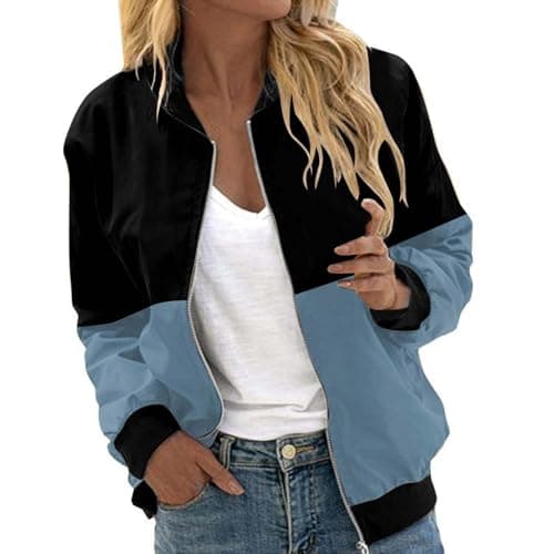 Lolvmvchi Women's Red Jean Windbreaker Jacket with Zipper Fleece Rain Outerwear
