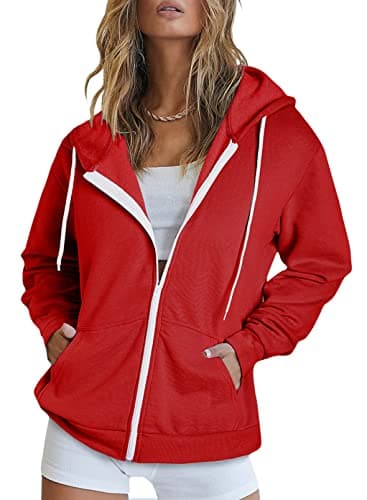 Women's Full Zip Hoodie Sweatshirt Coat with Pockets