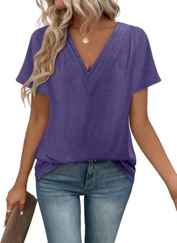 Angerella Women's Loose Fit Summer Short Sleeve Tops