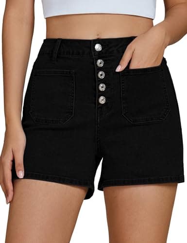 Luvamia Women's High-Waisted Casual Stretch Denim Shorts