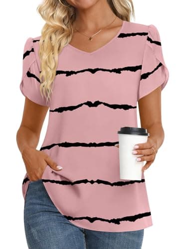 Womens Summer V Neck Chiffon Tunic Tops M-3XL