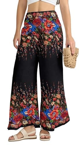 Joob Joob Flowy Women's Wide Leg Boho Harem Pants with Pockets