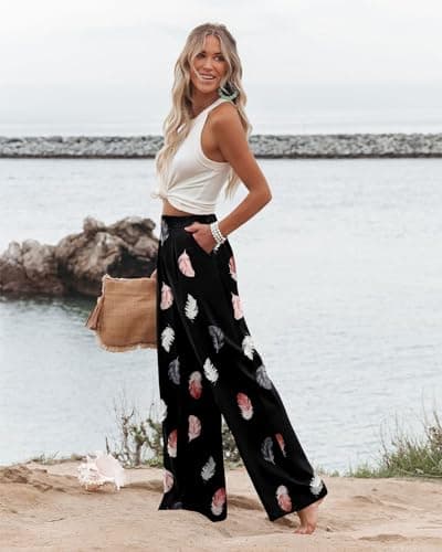 Women's High Waist Wide Leg Business Trousers
