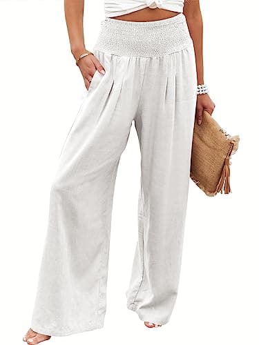 ANRABESS Women Linen Palazzo Pants