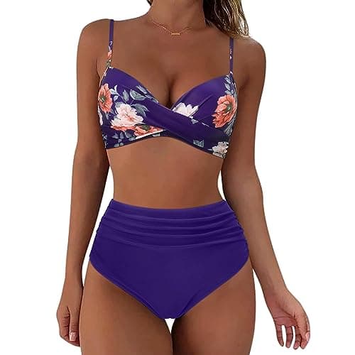 Women's Vintage Polka Dot High Waisted Swimsuit Set