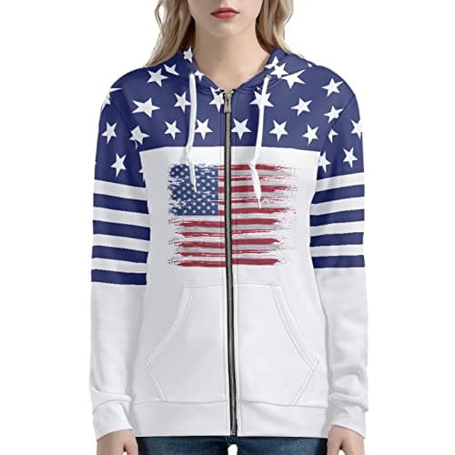 Irisjudy Monet Art Color Stripe Zip Hoodie for Women