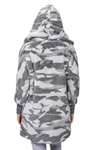 Reflex Ultra Soft Sherpa Hooded Open Cardigan with Pockets